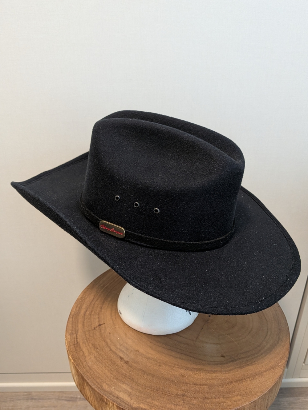 ❤️ Lammle's L/XL Black Felt Western Cowboy Hat Calgary Stampede Branded Band